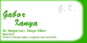 gabor kanya business card