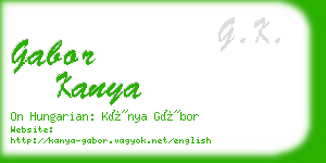 gabor kanya business card